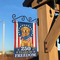 Patriotic Golden Retriever Garden Flag | 250 Years of Freedom Design | Double Sided Weather Resistant Fabric | Collector's Yard Decor Gift for Dog Lovers