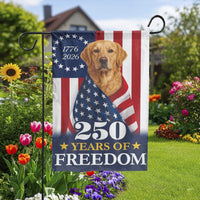 Patriotic Labrador Garden Flag | 250 Years of Freedom Dog Decor | Double-Sided Premium Polyester | July 4th Yard Gift for Dog Lover