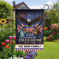 America 250th Anniversary Garden Flag | Personalized USA 250 Years of Freedom Design | Weather-Resistant Polyester | Commemorative 4th of July Yard Decor