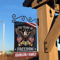 Patriotic Eagle Garden Flag | Personalized 250 Years of Freedom | Weather-Resistant Yard Decor | Custom Family Name Gift