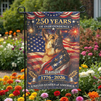 German Shepherd Garden Flag | Patriotic 250 Years Independence Design | Weather-Resistant Polyester | Custom USA 1776-2026 Memorial Gift
