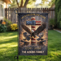 Patriotic Christian Garden Flag | Faith Freedom 250 Years American Flag Cross | Weather-Resistant Polyester | USA Commemorative Yard Decor Gift
