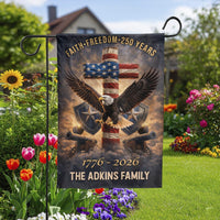 Patriotic Christian Garden Flag | Faith Freedom 250 Years American Flag Cross | Weather-Resistant Polyester | USA Commemorative Yard Decor Gift