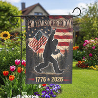 Patriotic Bigfoot Garden Flag | 250 Years of Freedom 1776-2026 | Durable Double-Sided Outdoor Banner | USA Anniversary Yard Decor Gift