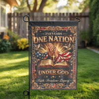 One Nation Under God Garden Flag | 250 Years Anniversary Design | Weatherproof Double Sided Banner | Christian Patriotic Home Decor Gift