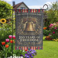Patriotic Liberty Bell Garden Flag | 250 Years of Freedom 1776-2026 | Double Sided Weather Resistant Polyester | Commemorative USA Yard Decor