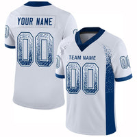Custom White Royal Drift Fashion Football Jersey