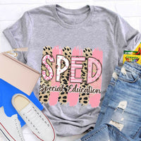 Pink Leopard SPED Special Education T-Shirt