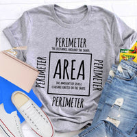 Area and Perimeter Math Teacher T-Shirt