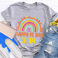 Happy Pi Day Rainbow Teacher T-Shirt