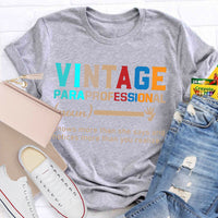 Vintage Paraprofessional Teacher T-Shirt