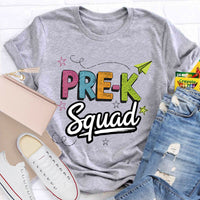 Personalized Grade Pre-k Squad Teacher T-Shirt