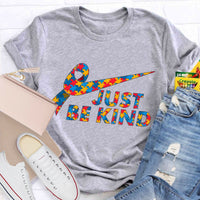 Just Be Kind Color Puzzle Teacher T-Shirt