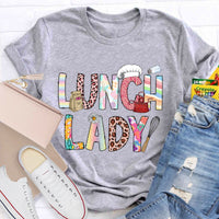 Lunch Lady Flower Teacher T-Shirt