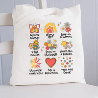 Be Kind Always Choose Joy Floral Canvas Tote Bag