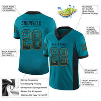 Custom Football Jersey - Teal Black-Old Gold Drift Fashion