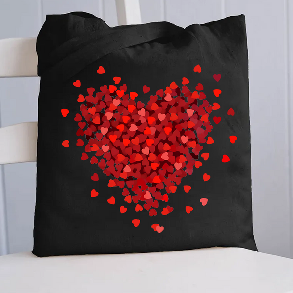 Let Love Fill Your Heart Canvas Tote Bag