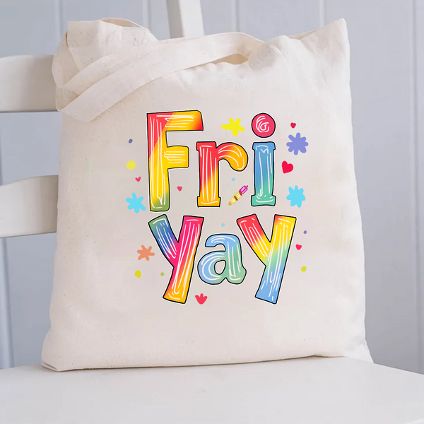 Happy Fri Yay Teacher Canvas Tote Bag