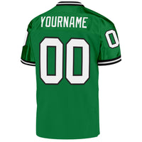 Custom Football Jersey - Grass Green White-Black Mesh Authentic Throwback