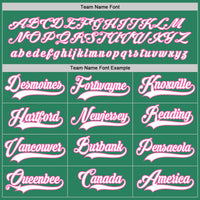 Custom Kelly Green White-Pink Hockey Jersey