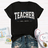 Personalized School Name And Teacher Name Math Teacher T-Shirt