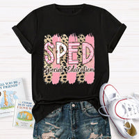 Pink Leopard SPED Special Education T-Shirt