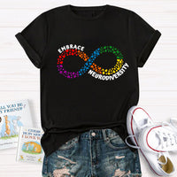 Embrace Neurodiversity Heart Infinity symbol T-Shirt