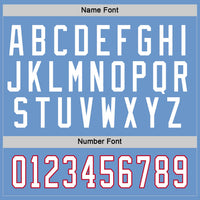Custom Light Blue White-Red Hockey Jersey