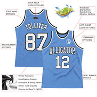 Custom Basketball Jersey - Light Blue White-Black Authentic Throwback