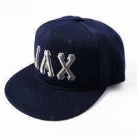 Custom Navy Gray-White Stitched Adjustable Snapback Hat
