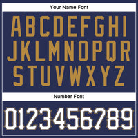 Custom Navy White-Old Gold Authentic Throwback Basketball Jersey