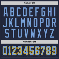 Custom Navy Light Blue-Gold Hockey Jersey