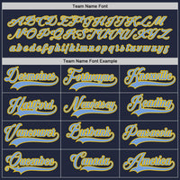 Custom Navy Light Blue-Gold Hockey Jersey