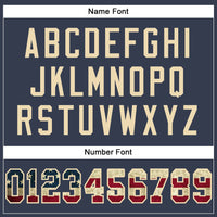 Custom Navy Vintage USA Flag-Cream Mesh Authentic Football Jersey