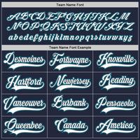Custom Navy White-Teal Hockey Jersey