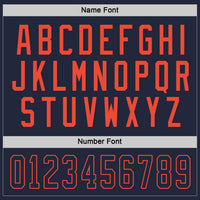 Custom Navy Navy-Orange Hockey Jersey