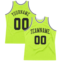 Custom Basketball Jersey - Neon Green Black-White Authentic Throwback