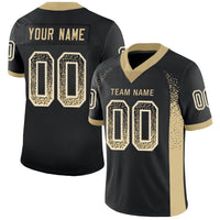 Custom Football Jersey - Black Vegas Gold-White Drift Fashion