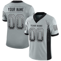 Custom Football Jersey - Silver Black-White Drift Fashion