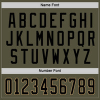 Custom Olive Black-Old Gold Salute To Service Hockey Jersey