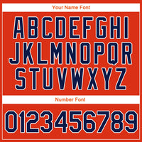 Custom Orange Navy-White Authentic Throwback Rib-Knit Baseball Jersey Shirt