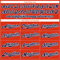 Custom Orange Navy-White Authentic Throwback Rib-Knit Baseball Jersey Shirt