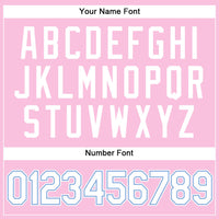 Custom Light Pink White-Light Blue Authentic Throwback Basketball Jersey