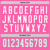 Custom Pink White-Kelly Green Hockey Jersey