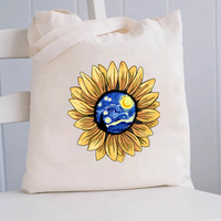Art Sunflower Canvas Tote Bag