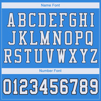 Custom Powder Blue White-Navy Mesh Authentic Football Jersey