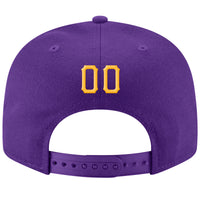 Custom Purple Gold-White Stitched Adjustable Snapback Hat