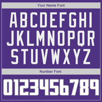 Custom Purple White-Gray Authentic Throwback Basketball Jersey