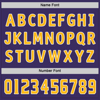 Custom Purple Gold-White Hockey Jersey