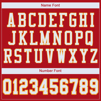 Custom Football Jersey - Red White-Gold Mesh Authentic